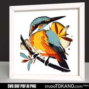 3D gelaagde SVG lasergesneden, meerlaagse SVG Icebird, gelaagde mandalakunst, Papercut shadowbox SVG voor Cricut, silhouet, Glowforge