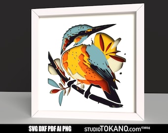 3D layered SVG laser cut, multilayer SVG Icebird , Layered mandala art, Papercut shadowbox SVG for Cricut, Silhouette, Glowforge
