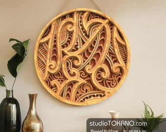 3D Laser Cut Mandala Wall Art Shadow Box SVG Cricut Glowforge Xtool DIY Home Deco Personalized Gift  Multilayer Wooden Maori Sign Template