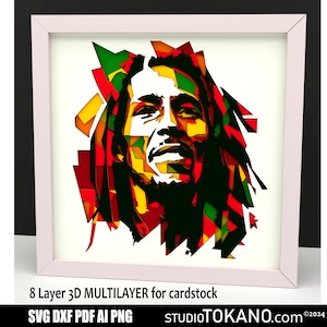 Laserschnittdatei, 3D Mandala Laserschnitt, SVG Bob Marley, 3D Laserschnittdatei, Laserschnitt, Laserschnitt, Laserschnitt, Lasercut Datei, Lasercut oder Lasercut Datei.