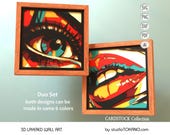 Multilayered Mouth & Eye Shadow Box SVG set – 3D Papercut Template – Cardstock Cut File – Cricut Silhouette Glowforge – DIY Wall Art Craft