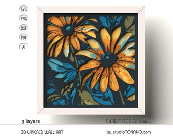 3D layered floral mandala laser cut, multilayer SVG, Layered art, wall decor for glowforge, silhouette, cricut.