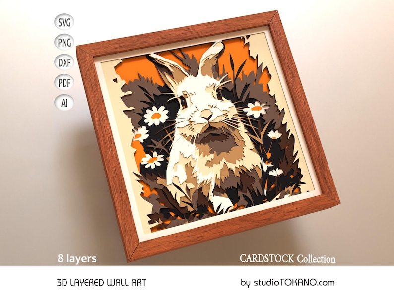 3D Layered SVG Rabbit CRICUT - Shadow Box Bunny - Laser Cut Mandala ...