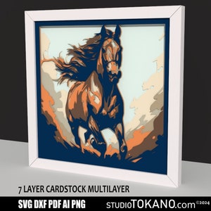 Laser file, layered laser cut, multilayer SVG Galloping horse, layered art, wall decor for glowforge, silhouette, cricut c