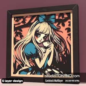 Arte de parede de mandala cortada a laser 3D Caixa de sombra SVG Cricut Glowforge Xtool Decoração para casa faça você mesmo Presente personalizado Cartão multicamadas Alice Template