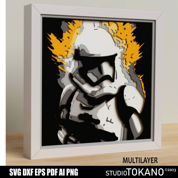 Stormtrooper Papercut Light Box Etsy