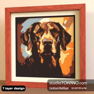 3D SVG Schaukasten, geschichteter Karton Labrador Hund Papierschnitt für Cricut & Laser, Multilayer Mandala Vorlage, DIY Geschenk individuelle Wandkunst
