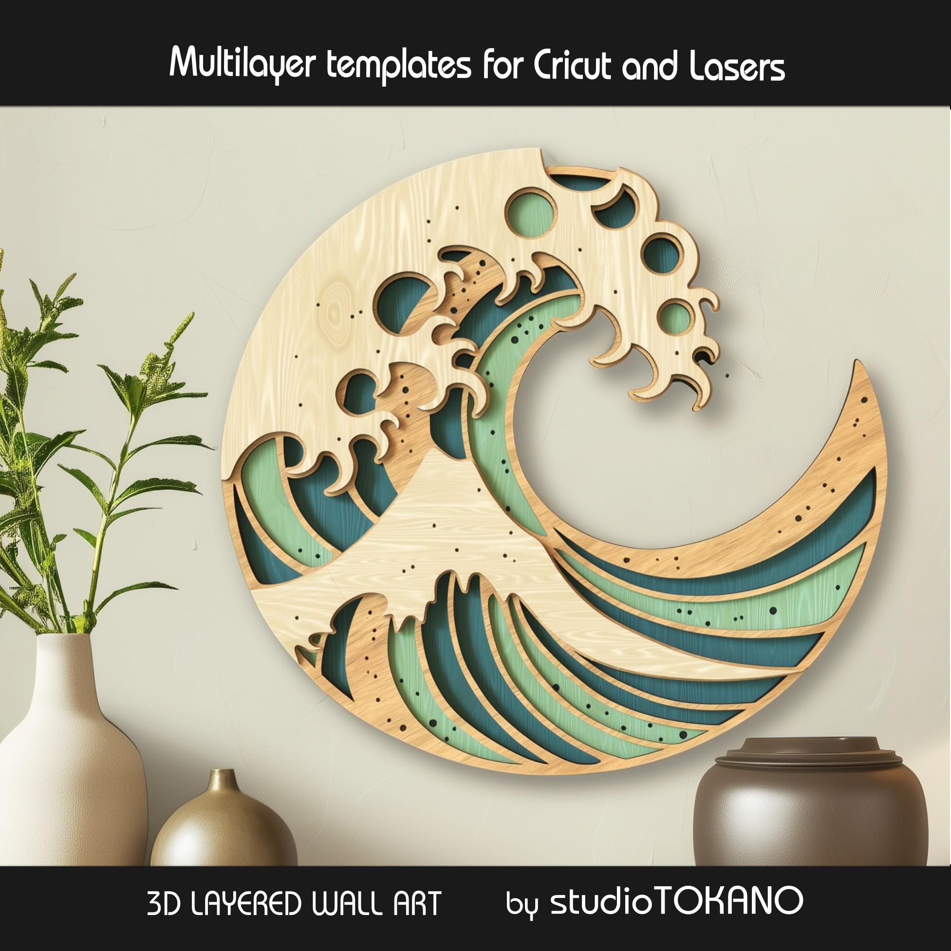 Great Wave Laser Cut File | Layered Japanese Wave SVG | Multilayer