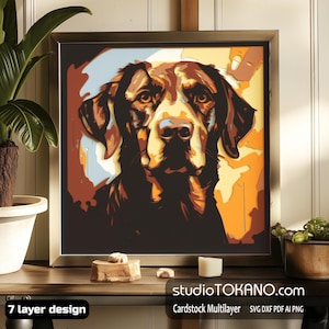 3D Laser Cut Mandala Wall Art Shadow Box SVG Cricut Glowforge Xtool Home Decor Personalized Gift  Multilayer Cardstock Labrador Template