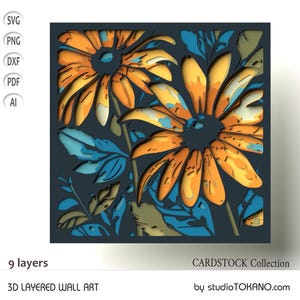 3D gelaagde bloemenmandala lasergesneden, meerlaagse SVG, gelaagde kunst, wanddecor voor glowforge, silhouet, cricut.