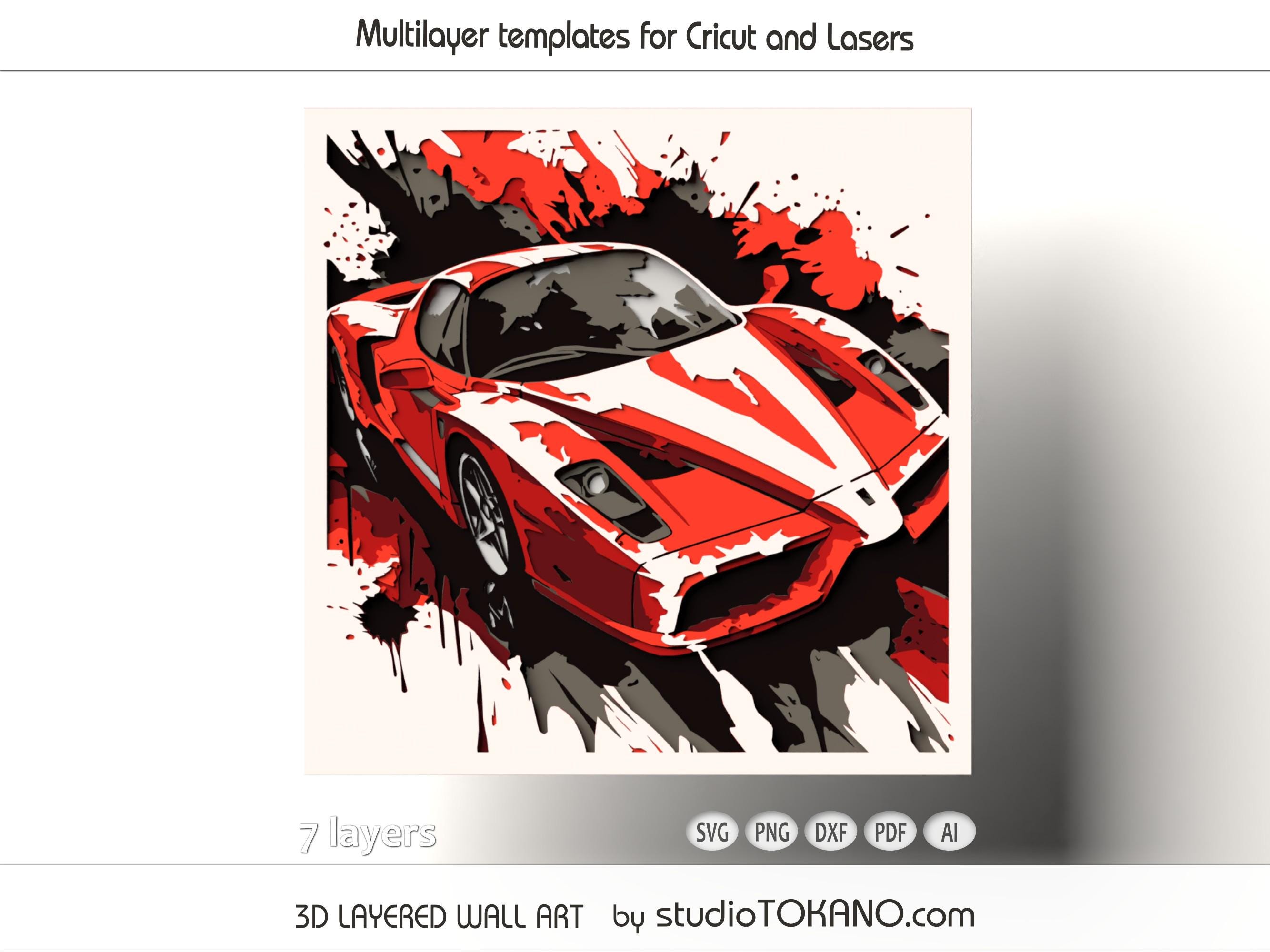 Ferrari silhouette - Etsy México, image size:2667x2000