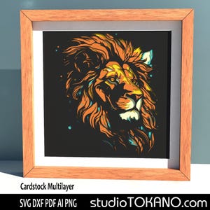 3D layered SVG laser cut, multilayer SVG Lion , Layered mandala art, Papercut shadowbox SVG for Cricut, Silhouette, Glowforge