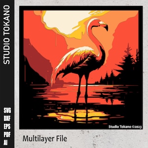 3D Layered SVG das für CRICUT funktioniert! Multilayer svg Flamingo, Mandala, Papercut-Schattbox für Silhouette, Glowforge, CNC, Laser