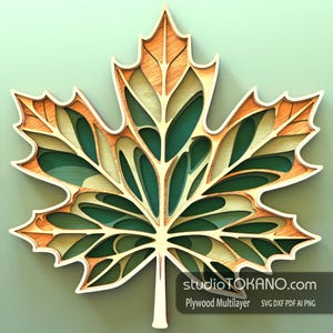 3D gelaagd lasergesneden bestand. 3D-mandala svg meerlaagse multiplex muurkunst esdoornblad. Voor Xtool, Glowforge en alle lasers. Mandala-muurdecoratie.