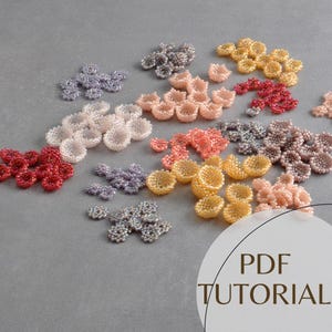 Seed Bead Flower Tutorial. DIY Easy Beading. Beaded Flora Bead Jewerly Making. PDF Instruction. Full Explanation Step by step Craft Project