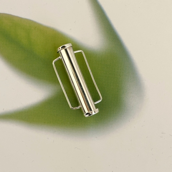 Sterling silver clasp. Multi-strand slide lock. Tube slide clasp. Magnet slide lock for bracelet, necklace. 925 sterling silver