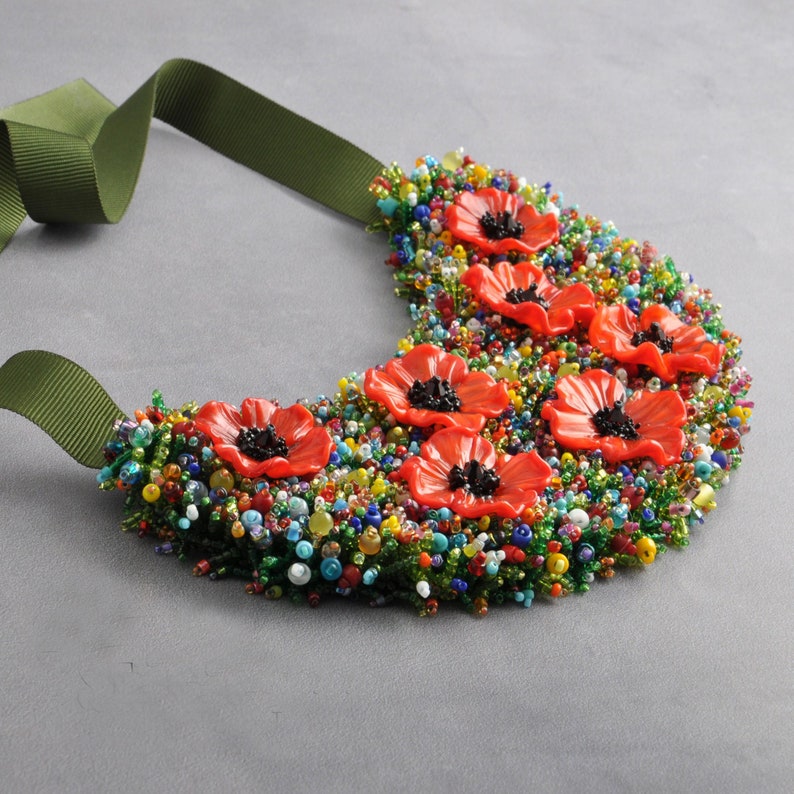 Tutorial Necklace on ribbons English language Etsy