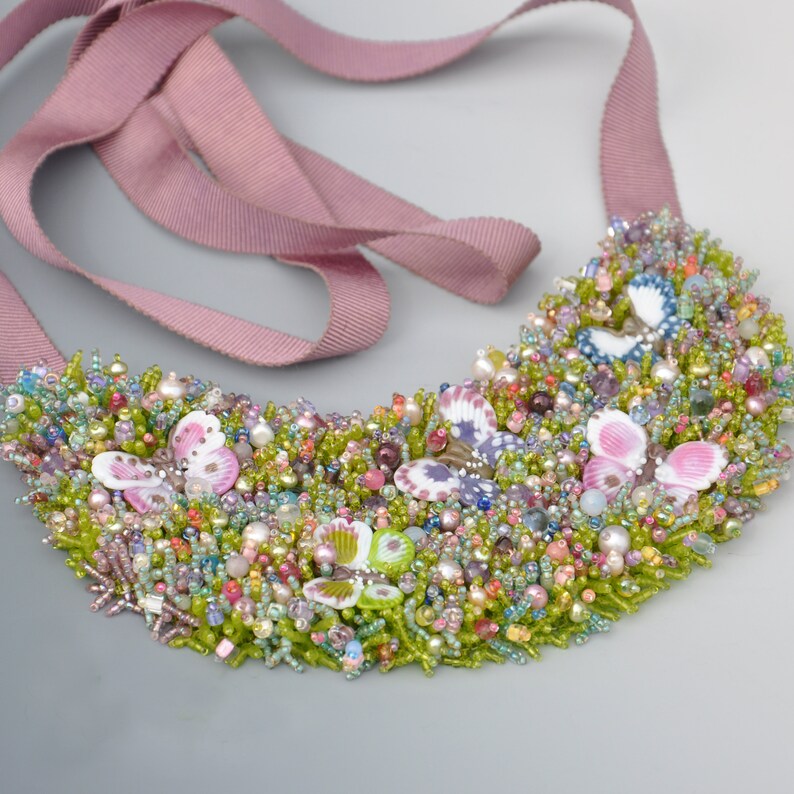 Tutorial Necklace on ribbons English language Etsy