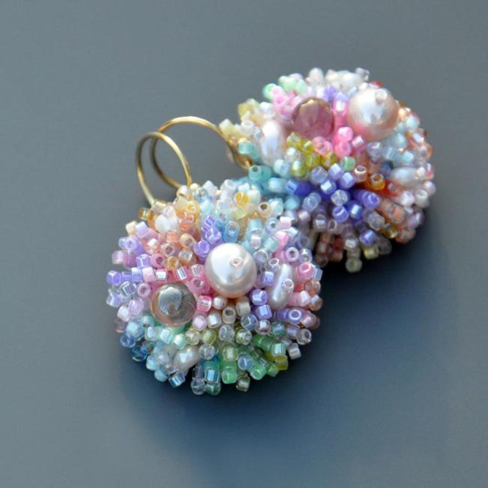 Схема и материалы для плетения сережек Mermaid