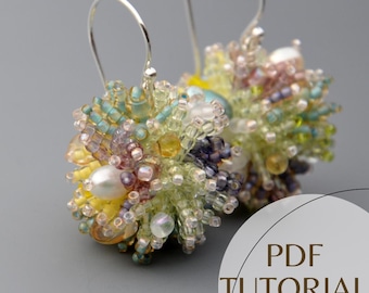 Beaded Ball Earrings DIY Tutorial: Seed Bead Pattern (PDF)