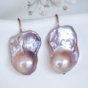 Baroque Pearl Statement Earrings • Large Freshwater Pearl Drops • Sculptural Organic Jewelry 0204