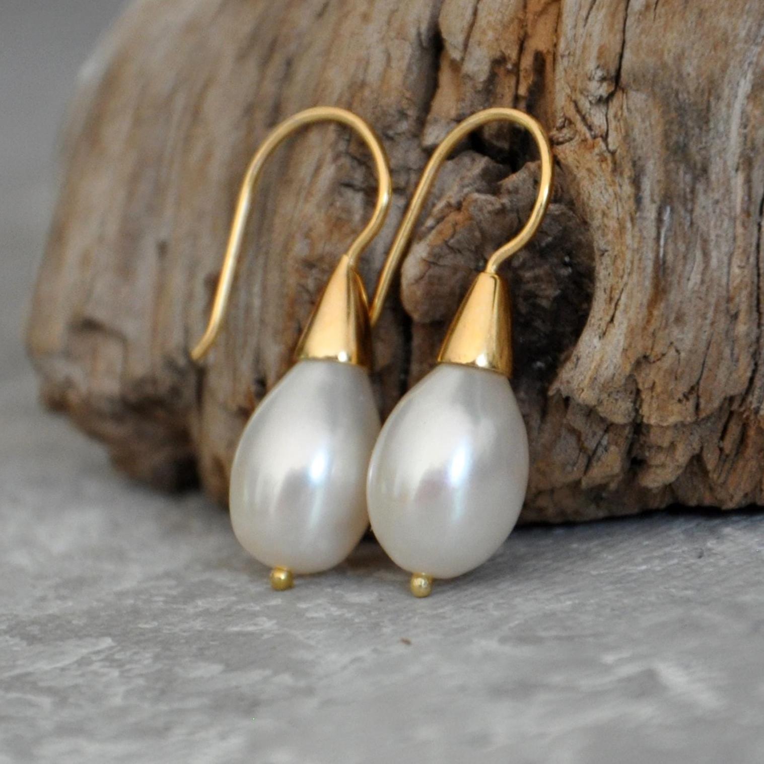 Boucles D'oreilles Pendantes Plaqué Or 18 Carats - Pendentif Larme Ajourée - Tata Gisèle, Neuf Avec étiquettes