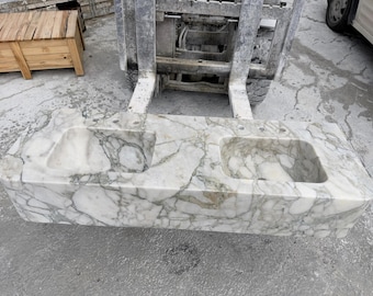 Lavabo doble de mármol ROSSO LEVANTO de 55" – Mueble de baño de pared