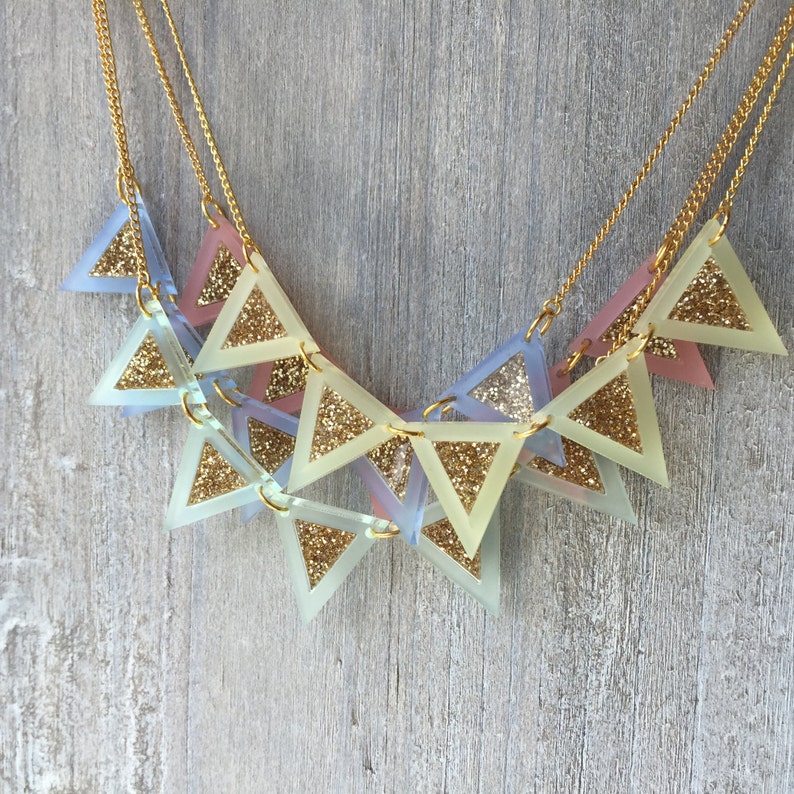 Festival necklace,bunting necklace, spring and summer necklace. pastel coloured necklace, image 2