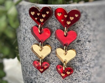 Queen of hearts, valentine earrings.