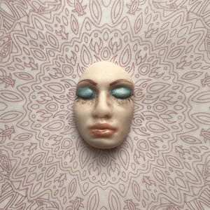 Acantha Goddess Face Cabochon Polymer Clay
