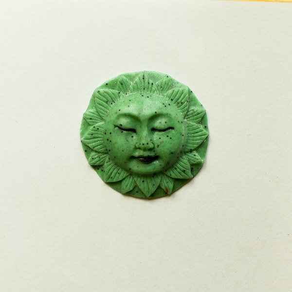 Stone-effect Sun Goddess Cabochon Polymer Clay