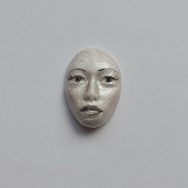 Rhiannon Goddess Face Cabochon Polymer Clay