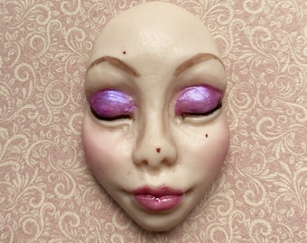 Polymer Clay Face Cabochon Goddess Faerie