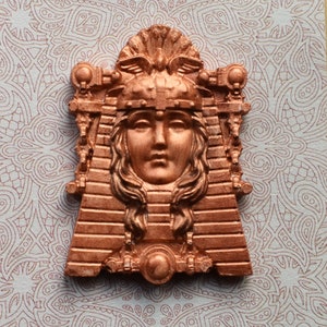 Koperen Sphynx art-deco cabochon
