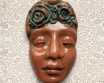 Polymer Clay Face Cabochon Goddess Faerie
