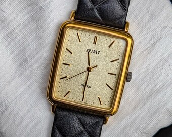 Vintage Seiko 7430-5560 Tank Quartz Watch, 24.7mm Case, Gold Tone Bracelet, Running With New Battery - Etsy Vintage Seiko 7430-5560 Tank Quartz Watch, 24.7mm Case, Gold Tone Bracelet, Running With New Battery - Etsy