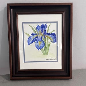 Iris in Bloom Watercolor Painting