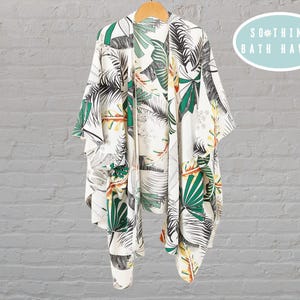 Women’s Printed Floral Top | Loose Beach Coverup | Puff Sleeve Kimono | Lightweight Swimwear Outerwear | Stylish Summer Layer