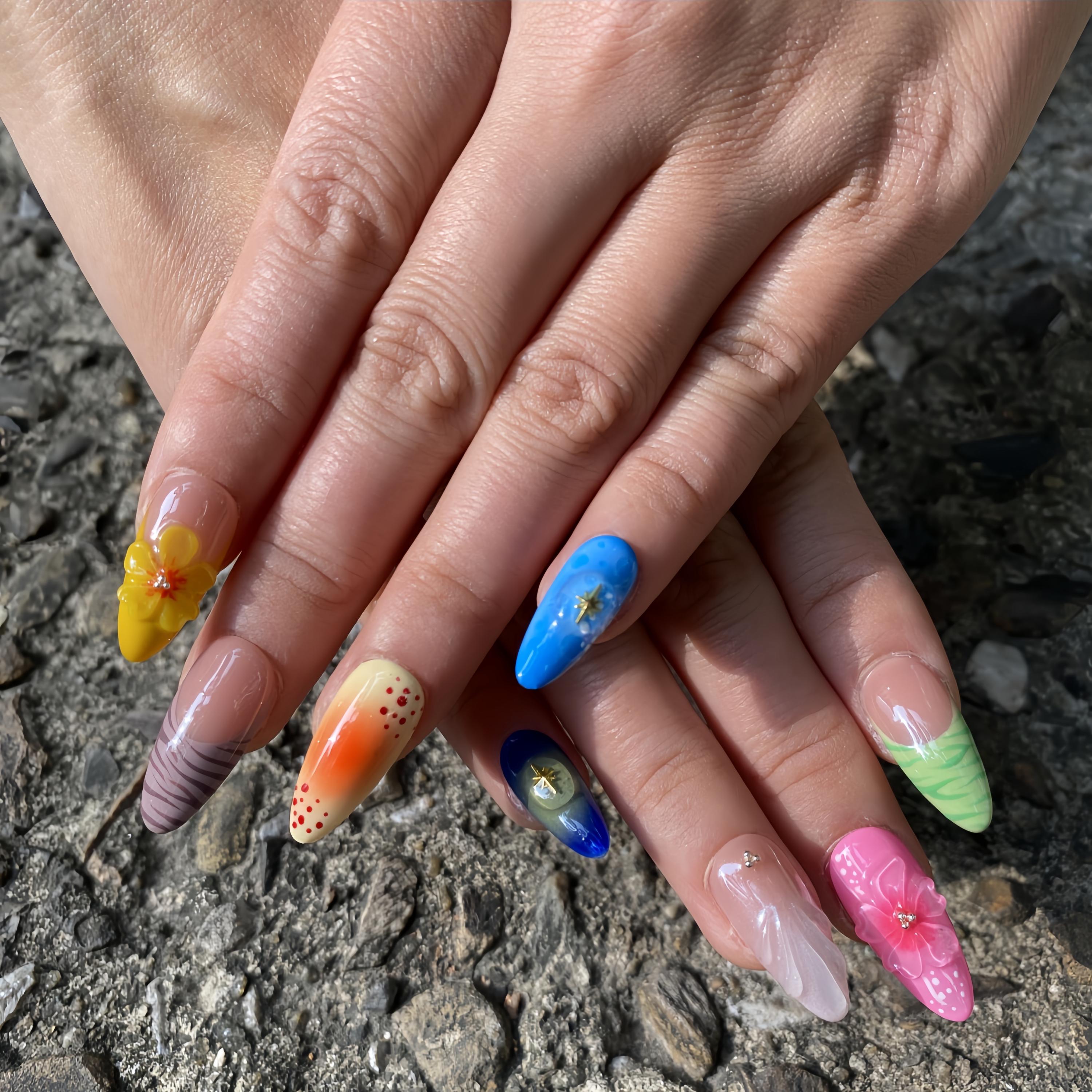 Vibrant 3D Nails for Summer 2025