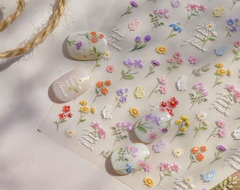 mini flower stickers , plant sticker sheet suatelier. tiny stickers/ mini stickers / nail decal / nail decorations / diary decor