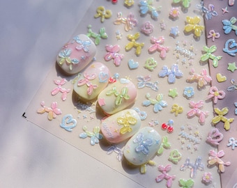 かわいい風船動物の子犬ネイルステッカー、鮮やかなキャンディーカラーのネイルアートデコレーション、ガラスボトルデカール