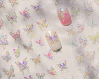 3D colorful butterfly nail art stickers. tiny butterfly stickers/ mini stickers / nail decal/ diary decor