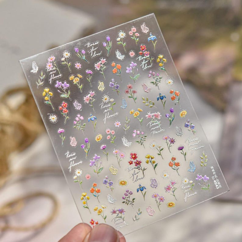 Mini Flower Stickers , Plant Sticker Sheet Suatelier. Tiny Stickers ...