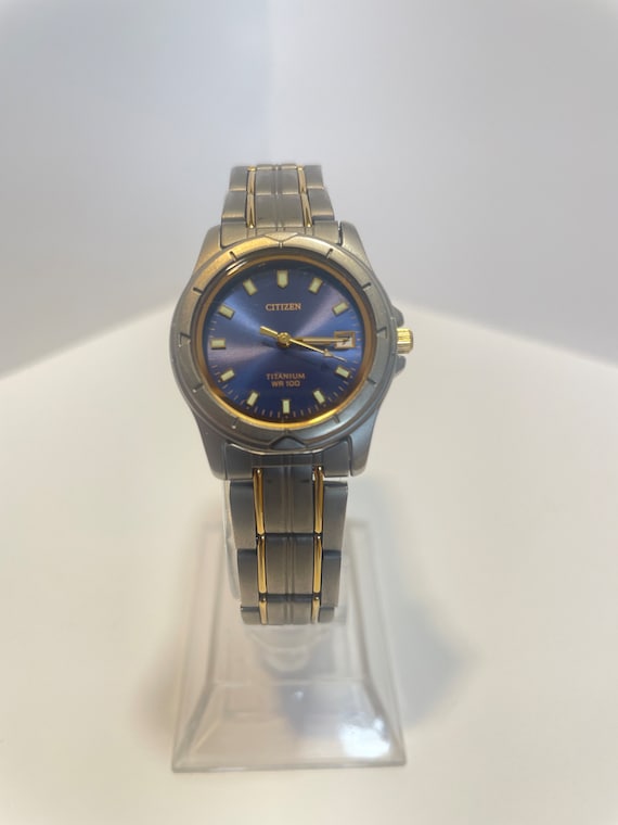 CITIZEN Vintage Ladies Watch Titanium WR100 in Silver and Gold With Original Bracelet Etsy UK