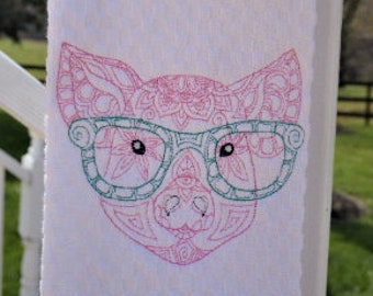 Pig with Glasses Kitchen Towel