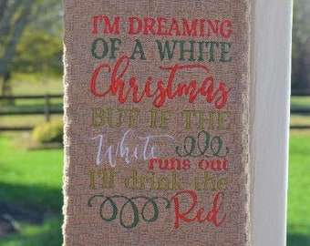 Dreaming of a White Christmas Red Towel