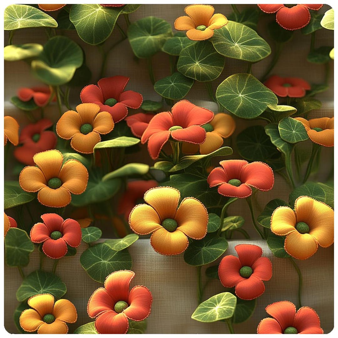 3D Floral Seamless Pattern Pack - 4 PNG Digital Paper - Seamless ...