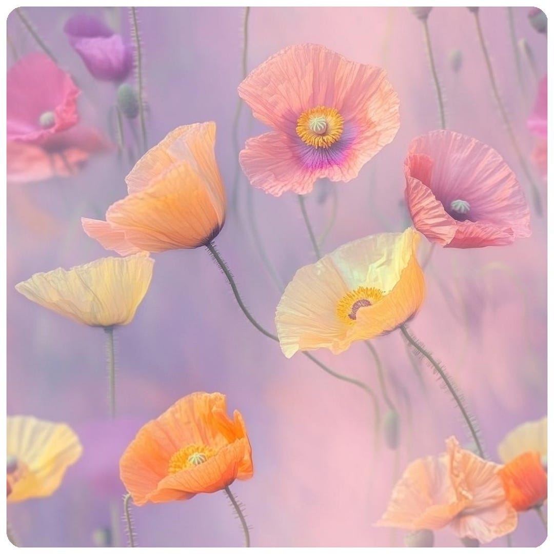 3D Floral Seamless Pattern Pack - 4 PNG Digital Paper - Seamless ...