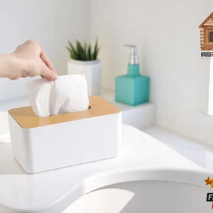 Rustikale Holz Taschentücherbox | Handgemachter Serviettenhalter aus Teakholz | Teetisch Dispenser Cover | Naturholz Dekor | Zuhause Geschenkidee