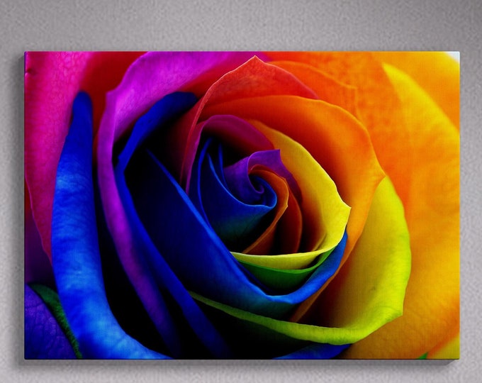 Modern Printed, Colorful Rose Canvas Poster, Trendy Wall Decor, Floral ...